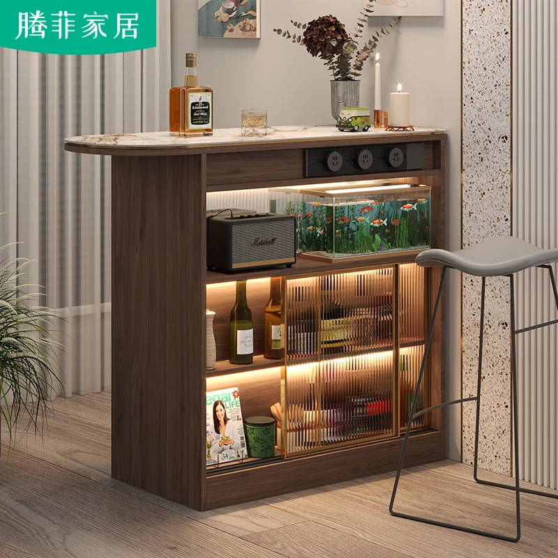 

Japanese-style island terrace bar table home slate living room partition small bar