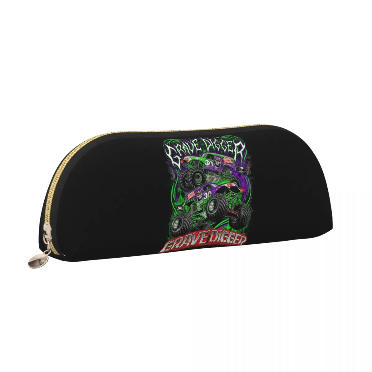 Monster Jam Grave Digger Monster Truck Художественные фанаты Пенал Пенал для хранения канцелярских принадлежностей Коробка для ручек Сумка-карандаш