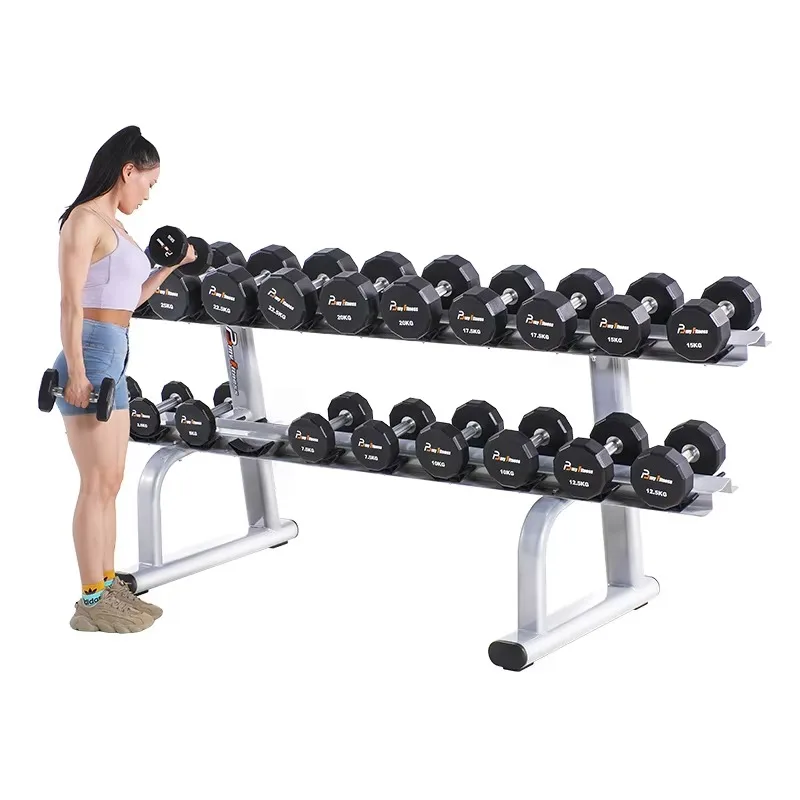 Adjustable Multifunctional Dumbbell Rack - Metal Fitness Equipment with Round Design, Holds Multiple Dumbbell Pairs