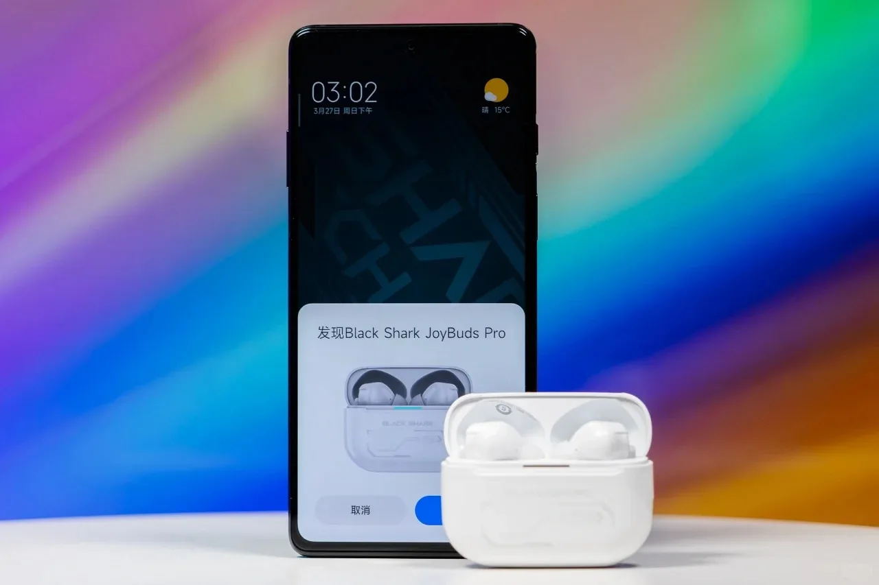 سماعات أذن Black Shark Joybuds Pro اللاسلكية بتقنية البلوتوث، إصدار ANC باللون الأبيض، سماعات أذن TWS الذكية ذات تأخير منخفض