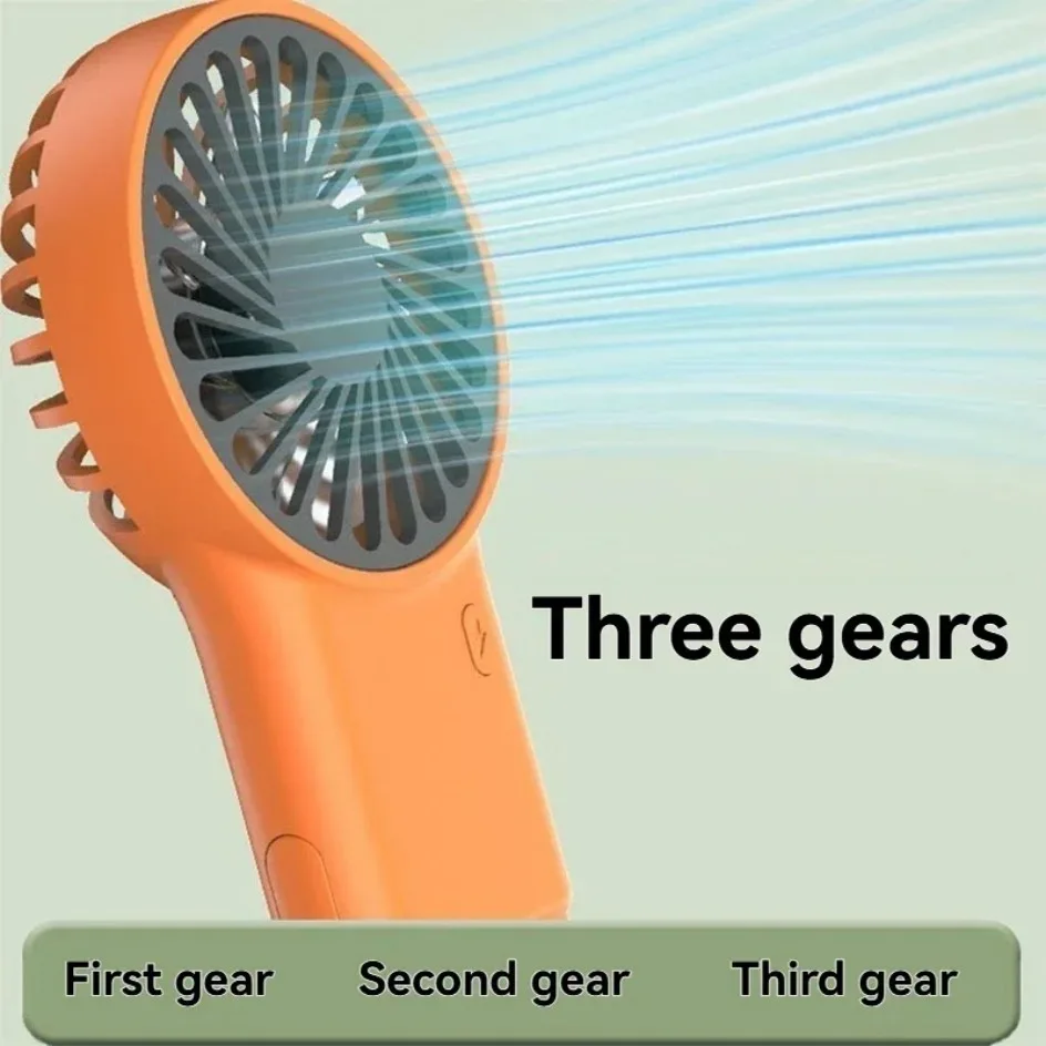 

Cartoon Design Mini Fan Foldable Handheld Desktop USB Rechargeable Fan with Hook for Mountaineering Outdoor Home Office use