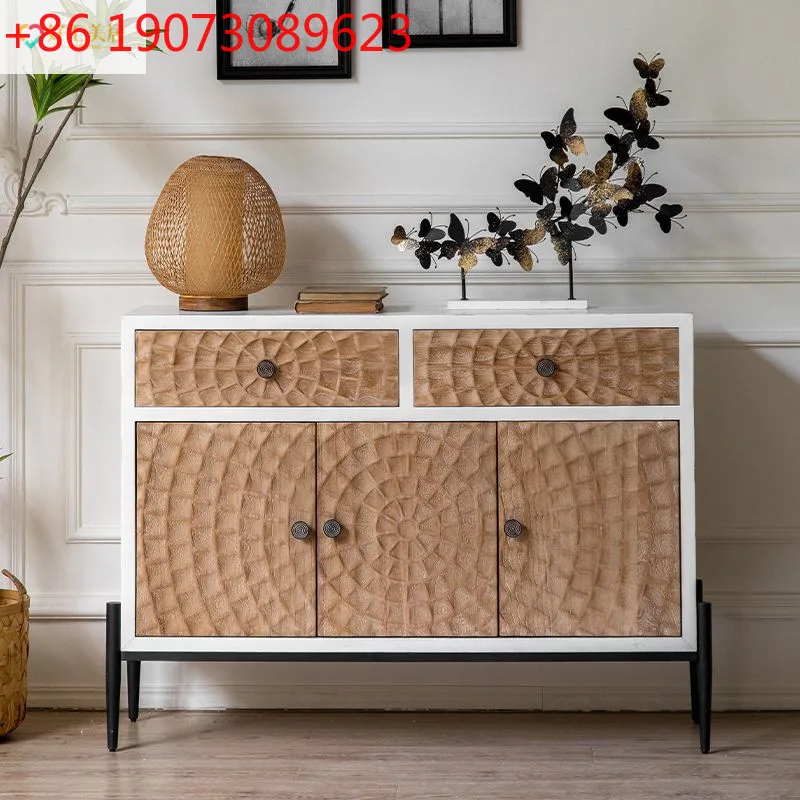 

American retro vintage homestay, hotel storage decoration cabinet, entrance cabinet, French living room, wall-to-wall sideboard