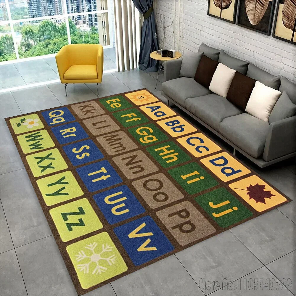 

ABC Cartoon Alphabet Rug Carpets 80x120cm Decor for Bathroom Kids Floor Mat Living Room Children's Bedroom Sofa