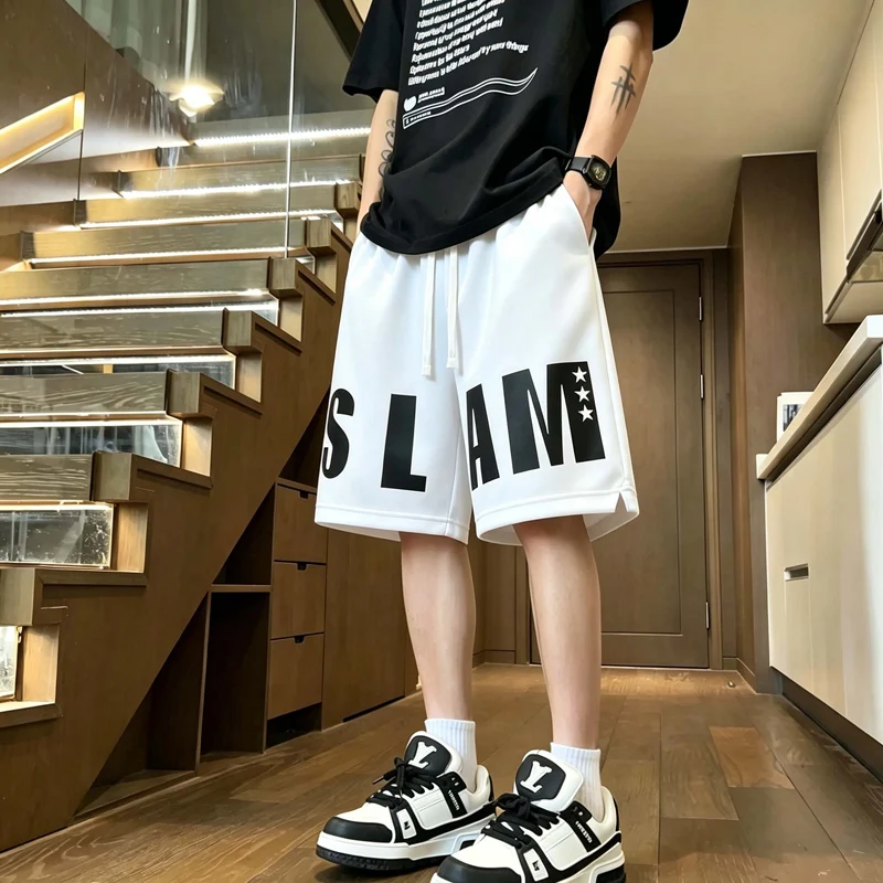 

2026 New Summer Thin Ice Silk Shorts For Men's Teen Students Loose Casual Sports Fast-point Quick-Dry Sports Basketball Pants