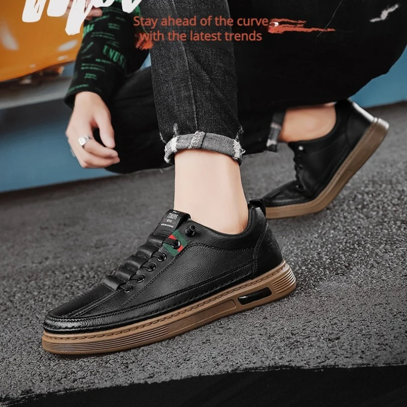 

Men's Retro Style Fashionable Low-top Lace-up Durable and High-quality New Large-sized All-season Walking Leather Casual Shoes
