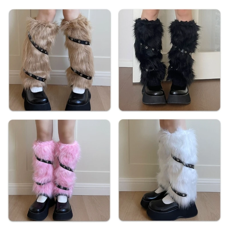 Faux Furs Leg Warmer Winter Warm Furs Boot Cuffs Cover,Party Costumes Shoe Cover
