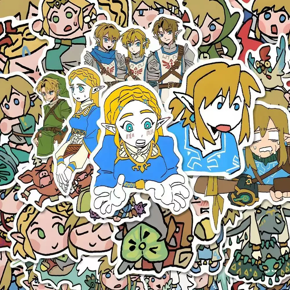 La leyenda de Zelda pegatina de Graffiti de dibujos animados Anime lindo cuaderno funda de teléfono ordenador DIY decoración pegatina impermeable regalo para niños
