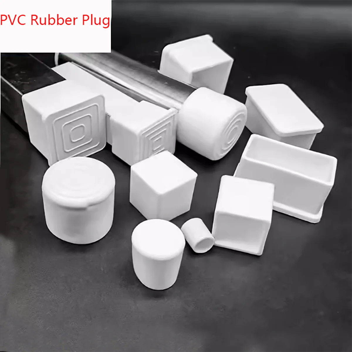 White PVC Soft Rubber Pipe Sleeve Caps Protection Gasket Dust Seal End Cover For Pipe Bolt Furniture  Round Square 10mm-50mm ﻿