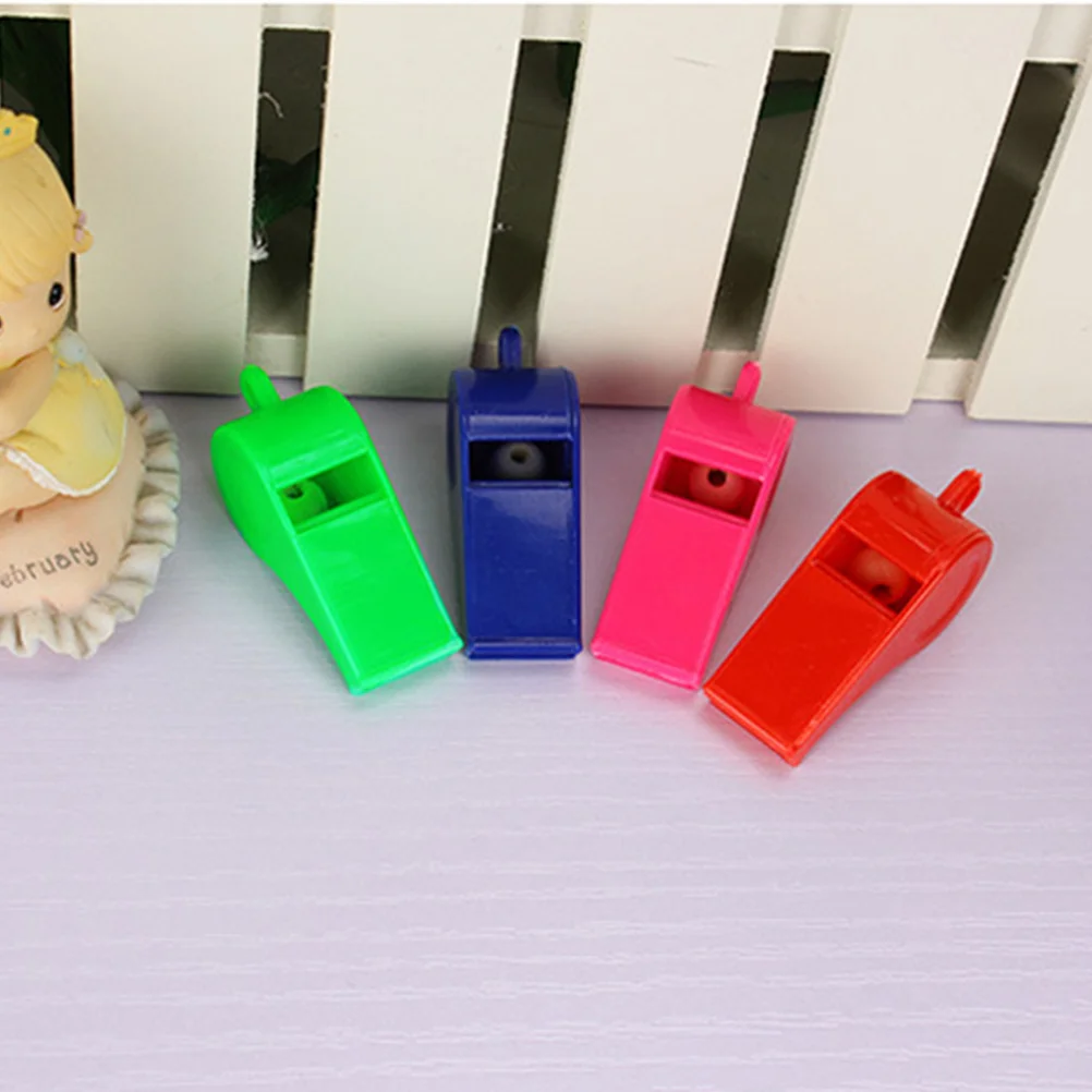 24 Pcs Whistle Compact Sports Referee Survival Multifunction Teacher Plastic Cheering Hanging Pendant