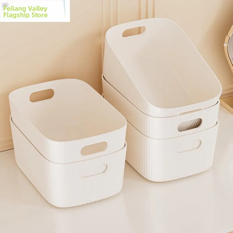 

Настольный органайзер-коробка, пластиковый контейнер для хранения косметики, длинный прямоугольный ящик для домашнего использования, для закусок и мелких предметов