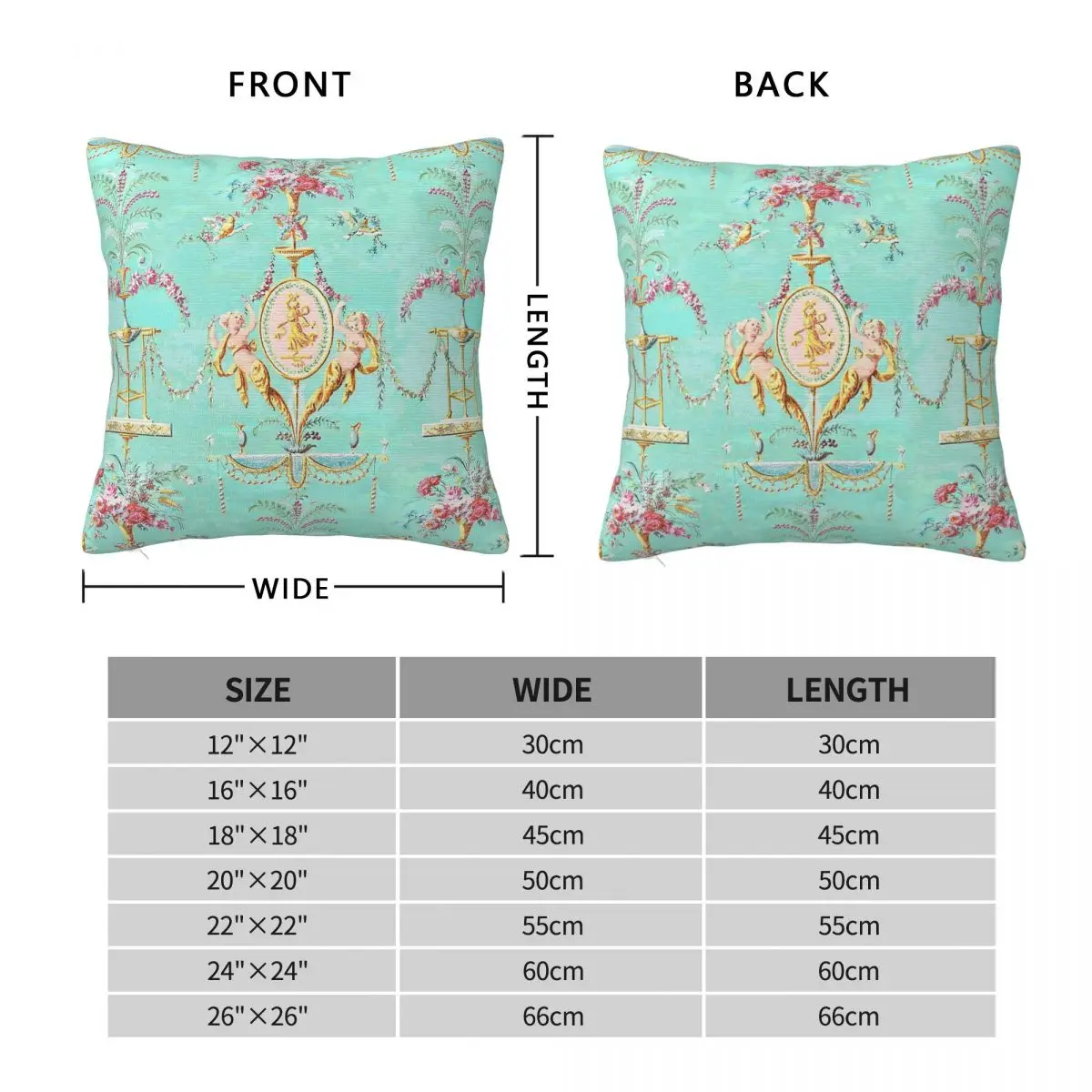 Marie Antoinette French Rococo Paris Square Pillowcase Polyester Linen Velvet Pattern Zip Decor Home Cushion Cover 18