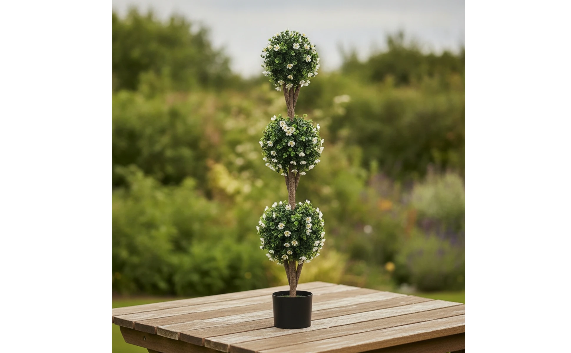 Triple Ball Topiary Tree Indoor Outdoor Artificial Topiary Tree Plant Realistic Faux for Entryway, Porch Triple Ball Topiary Tree Indoor Outdoor Artificial Topiary Tree Plant Realistic Faux for Entryway, Porch