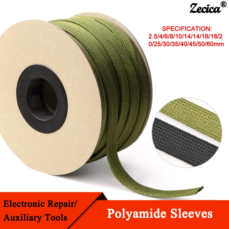 

1~50m New Arrive Cable Sleeve Nylon Braided Insulated Wrap 2.5mm - 60mm High Density Wire Protection Polyamide Sheath Sleeves