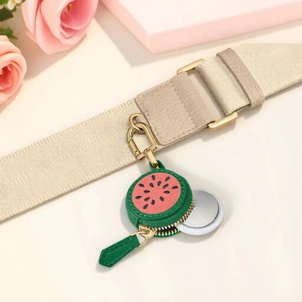 جديد بو الجلود جولة محفظة نسائية للعملات المعدنية الفاكهة شكل صغير الحجم مفتاح سلسلة لطيف سماعة حقيبة يد قلادة حقيبة سحر