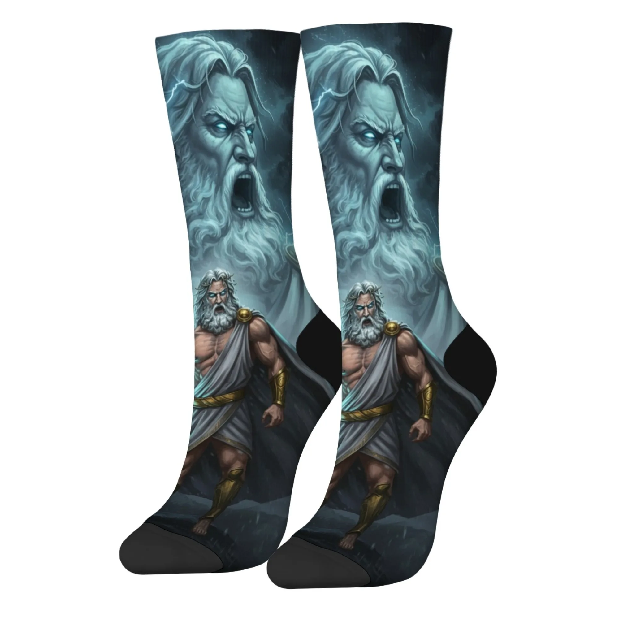 Zeus Gott des Himmels Mode Herrensocken Neuheit Lustige Kompressionssocken Harajuku Retro-Stil Straße Hip-Hop Happy Socks Geschenk