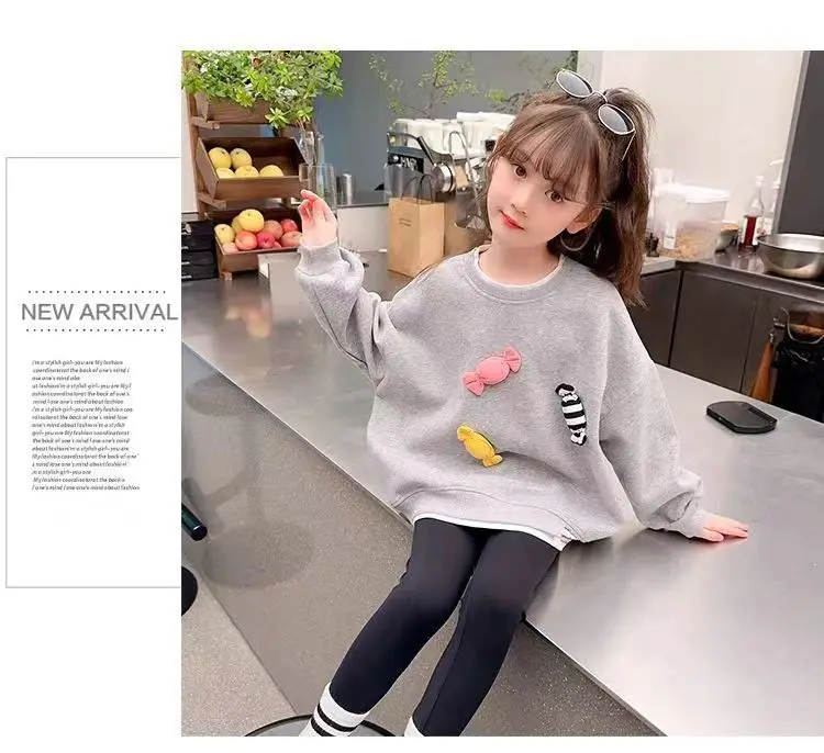 Koreanische Version Kleidung Baby Mädchen Langarm Kinder Neue Frühherbst-Sweatshirts Niedliche Bedruckte Pullover Kinder Freizeitkleidung – Detail 15