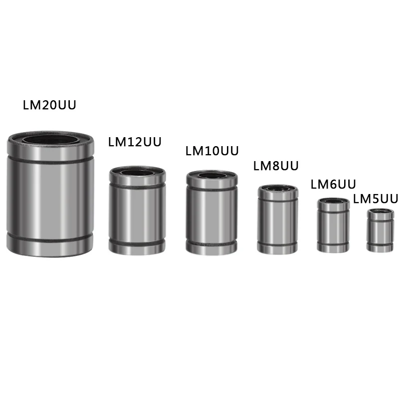 LM3UU LM4UU LM5UU LM6UU LM10UU LM12UU LM16UU LM20UU 슬라이드 블록 시리즈로드 라이너 샤프트용 선형 부싱 CNC 베어링, 1 피스