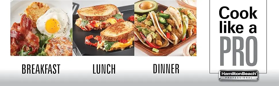 Description Picture 2 of itemBeach Professional Cast Iron Indoor Electric Grill & Griddle, 10" x 16" Preseasoned Cooking Surface, Adjustable Temperature up t