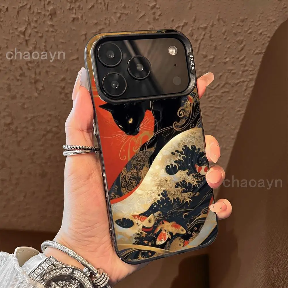 

Black cat pattern Phone Case case for iPhone17 16 15 14 13 12 11 Pro/ Max/Plus shock-proof rear cover anti-fingerprint