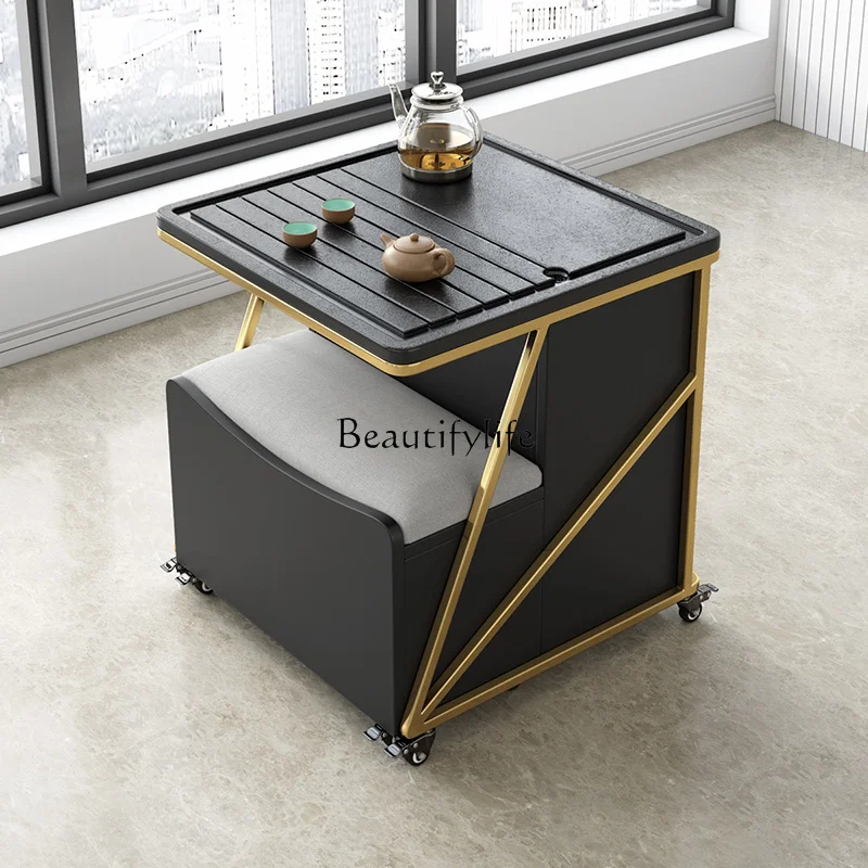 

Mobile tea table multi-functional small side few tea cart
