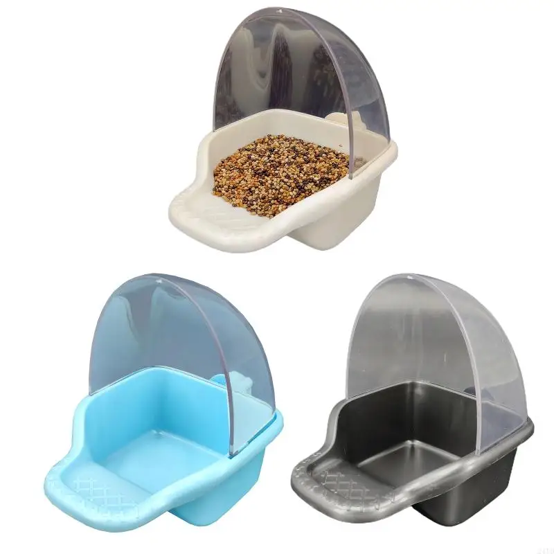 24TD Bird Feeder for Cage Hanging Parakeet Container No Mess Plastic Feeding Box