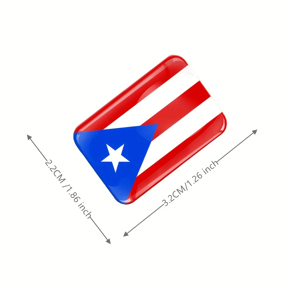 2 X 3D Puerto Rico National Flag Domed Stickers 100% Waterproof & UV Protected Decals Car Motorcycle Helmet PR Car Emblem