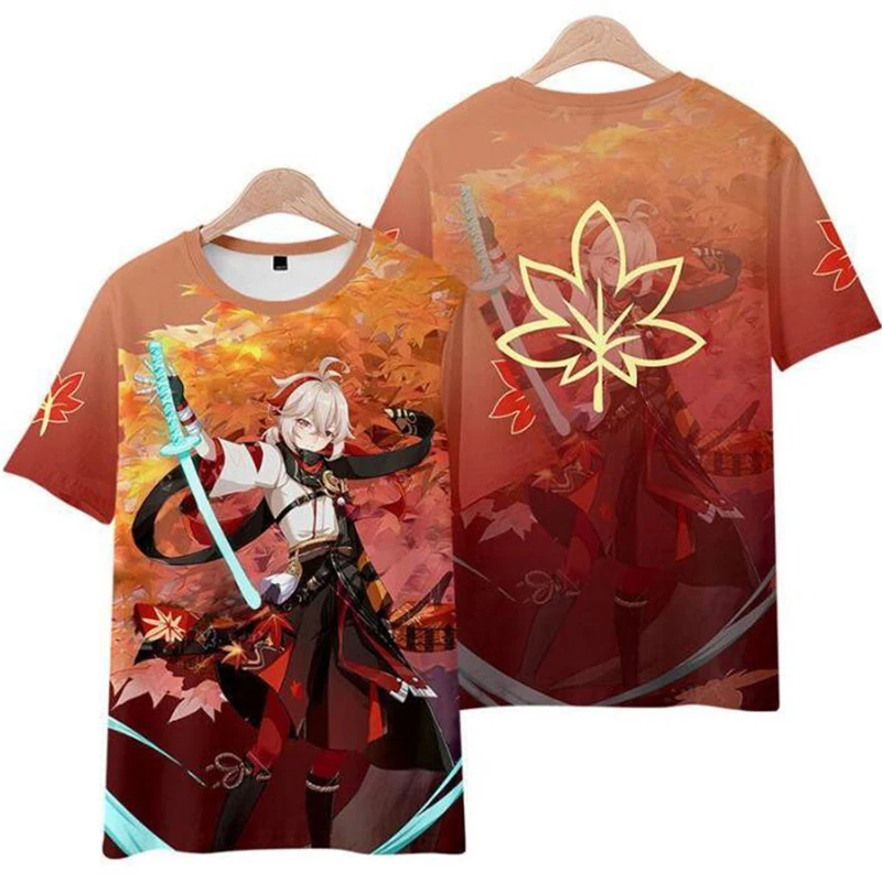 Anime Game Print Genshin Impact Kaedehara Kazuha 3d T-shirt Cosplay Summer Men Women O-neck Short Sleeve T-shirts Tee Shirt Tops