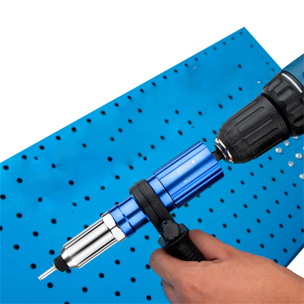 Electric Rivet Gun 2.4mm-4.8mm Rivet Nut Gun Drill Adapter Cordless Riveting Tool Insert Nut Quickly