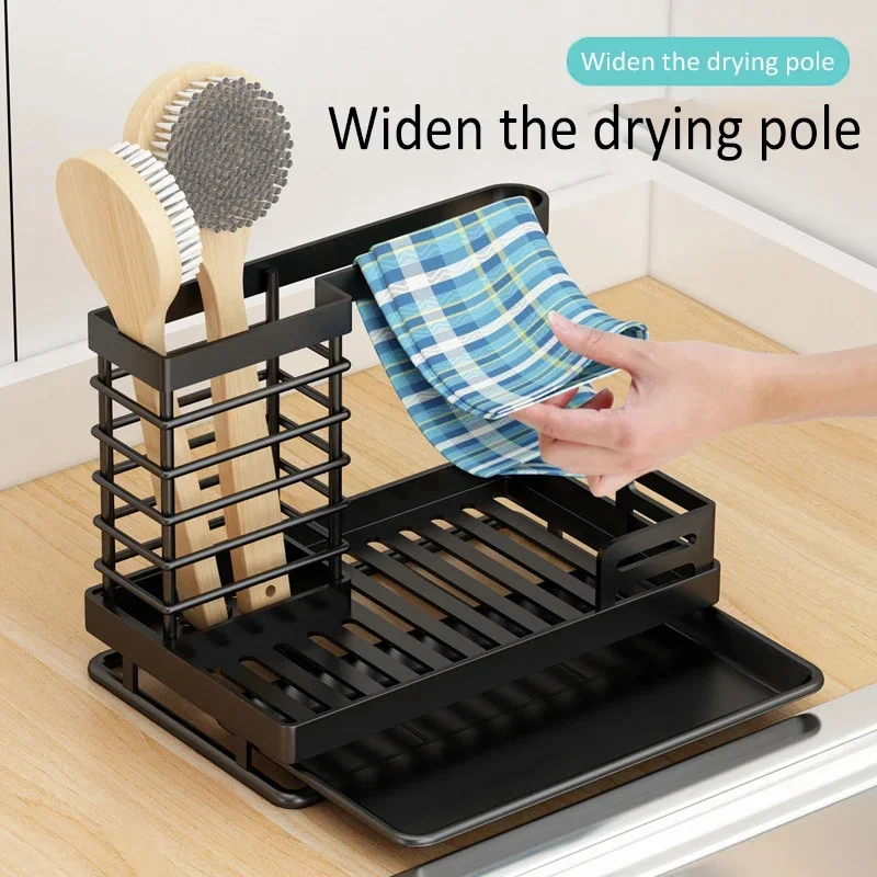 Kitchen Hanging Towel Rack Sponge Brush Dishcloth Draining Rack Storage Rack Sink Draining Rack Basket Bathroom Shampoo Holder