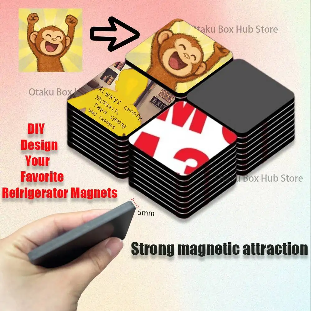 

DIY Customize Design Refrigerator Magnets Soft Magnetic Heat Transfer Refrigerator Cartoon Anime Magnets Gift