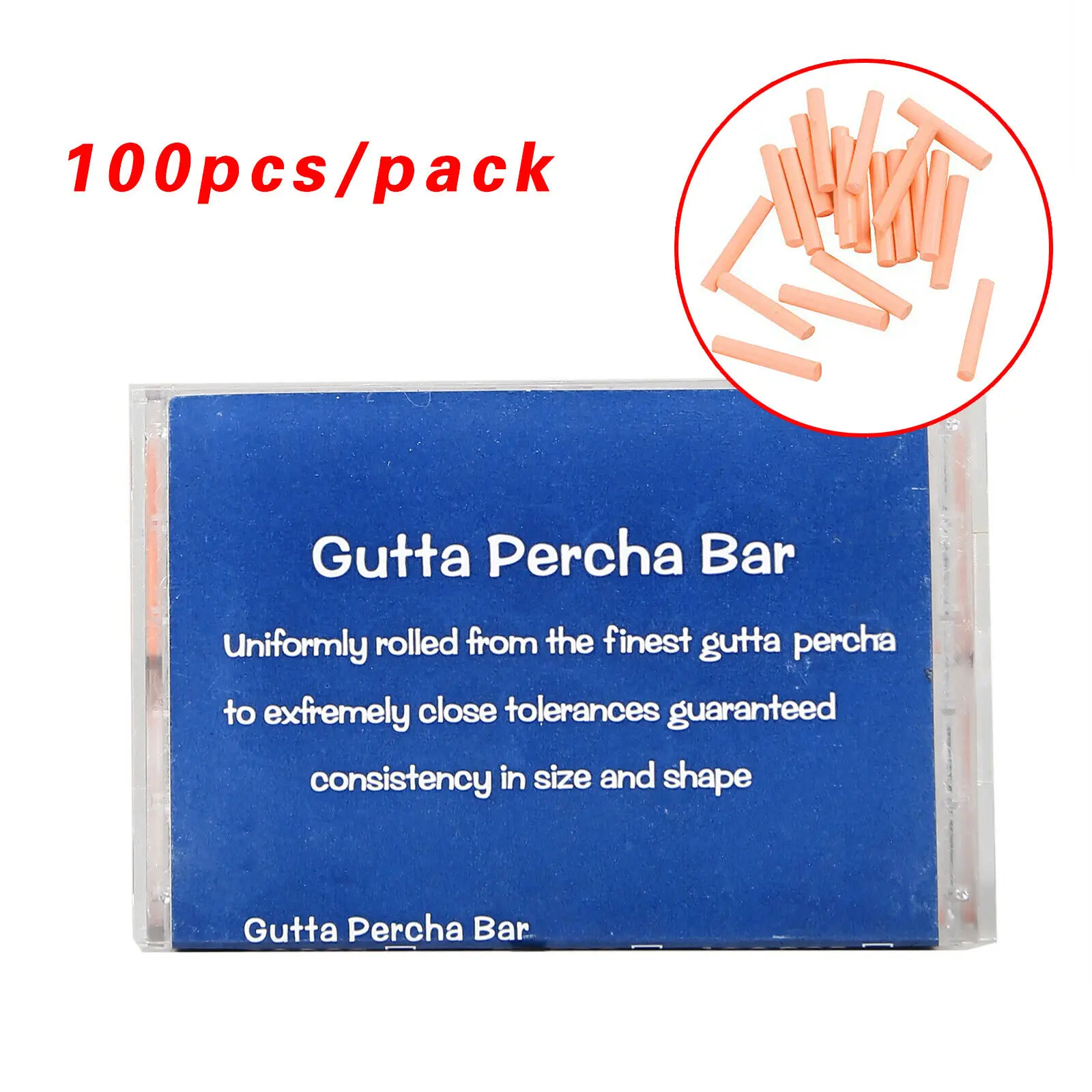 100pcs/1 Box Dental Gutta Percha Bars Points for Obturation Endo System Endodontic Gun