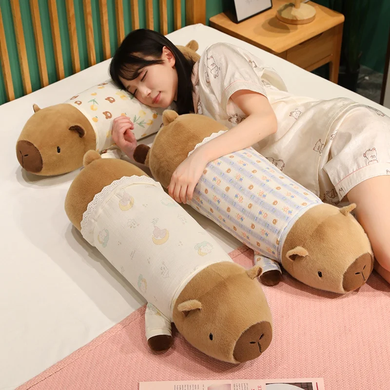 70cm Big Size Long Cute Creative Capybara Plush Toys Soft Stuffed Animal Baby Sleeping Pillow Sofa Cushion for Kids Gifts Decor