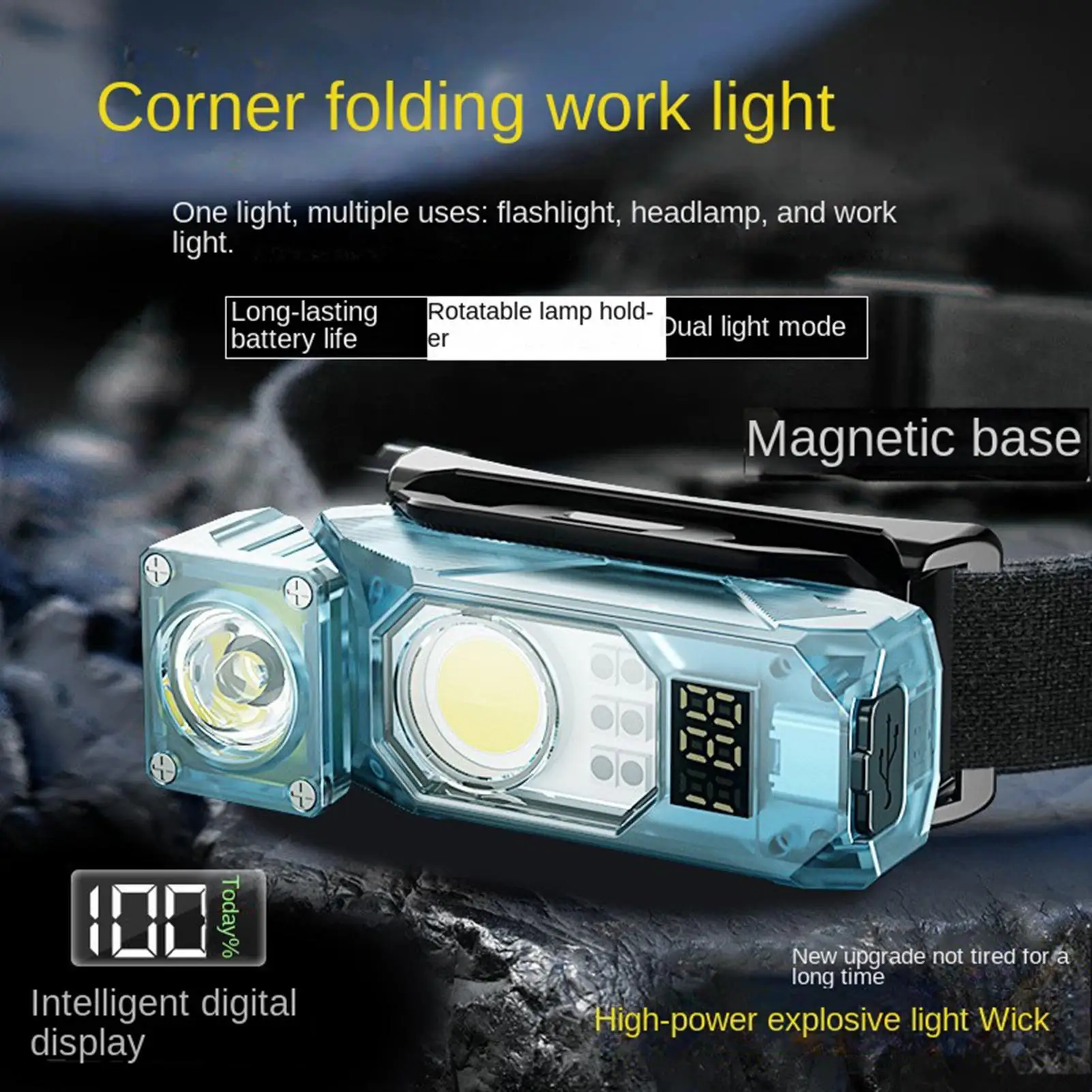 Hat Flashlight Waterproof High-Powered Small Handheld Lamp USB Rechargeable Vest Flashlight For Work Outdoor Fishing Cycling