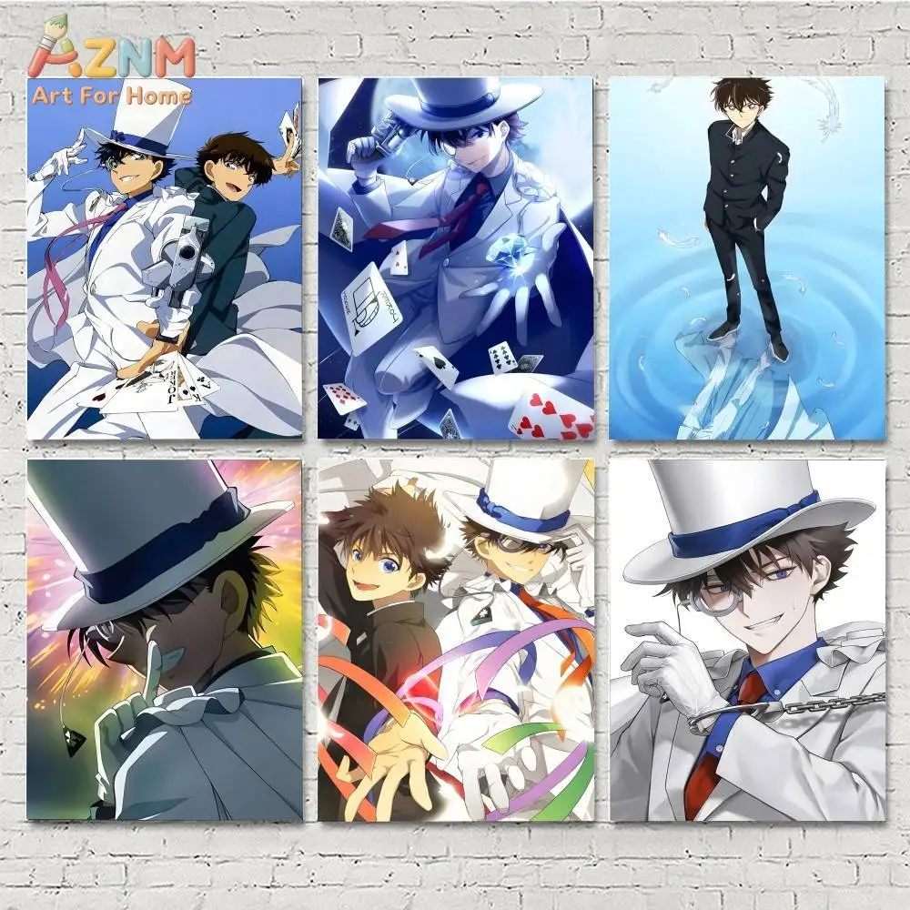 AZNM Kaito Kid Magic Detective Conan Anime Leinwand-Wandkunst, ungerahmt, Phantomdieb-Charakter, Jungenzimmer-Dekoration, Poster