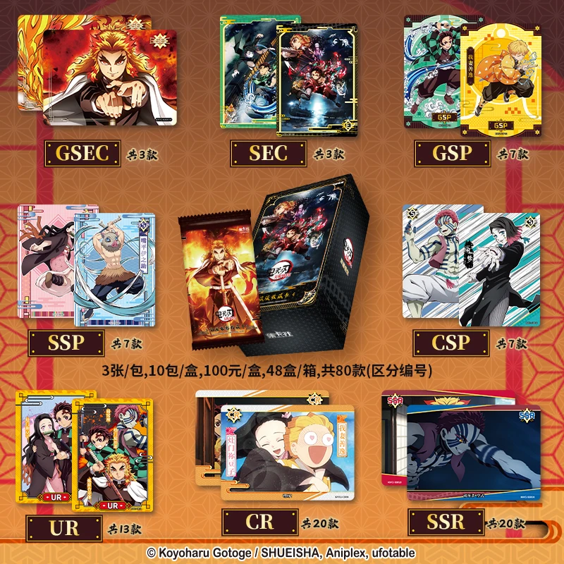 Card Fun Demon Slayer Card Kimetsu No Yaiba Cards Infinite Train Chapter Kamado Tanjirou Kamado Nezuko Collect Cards Toy Gifts