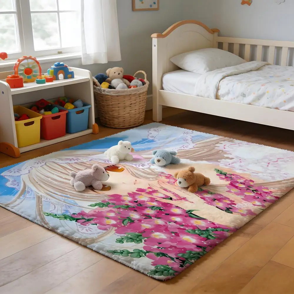 

Floor Mat Soft Flannel Rug Non-Slip Absorbent Mat for Bathroom Bedroom Home Decor The Helpful Fox Senko San Cartoon