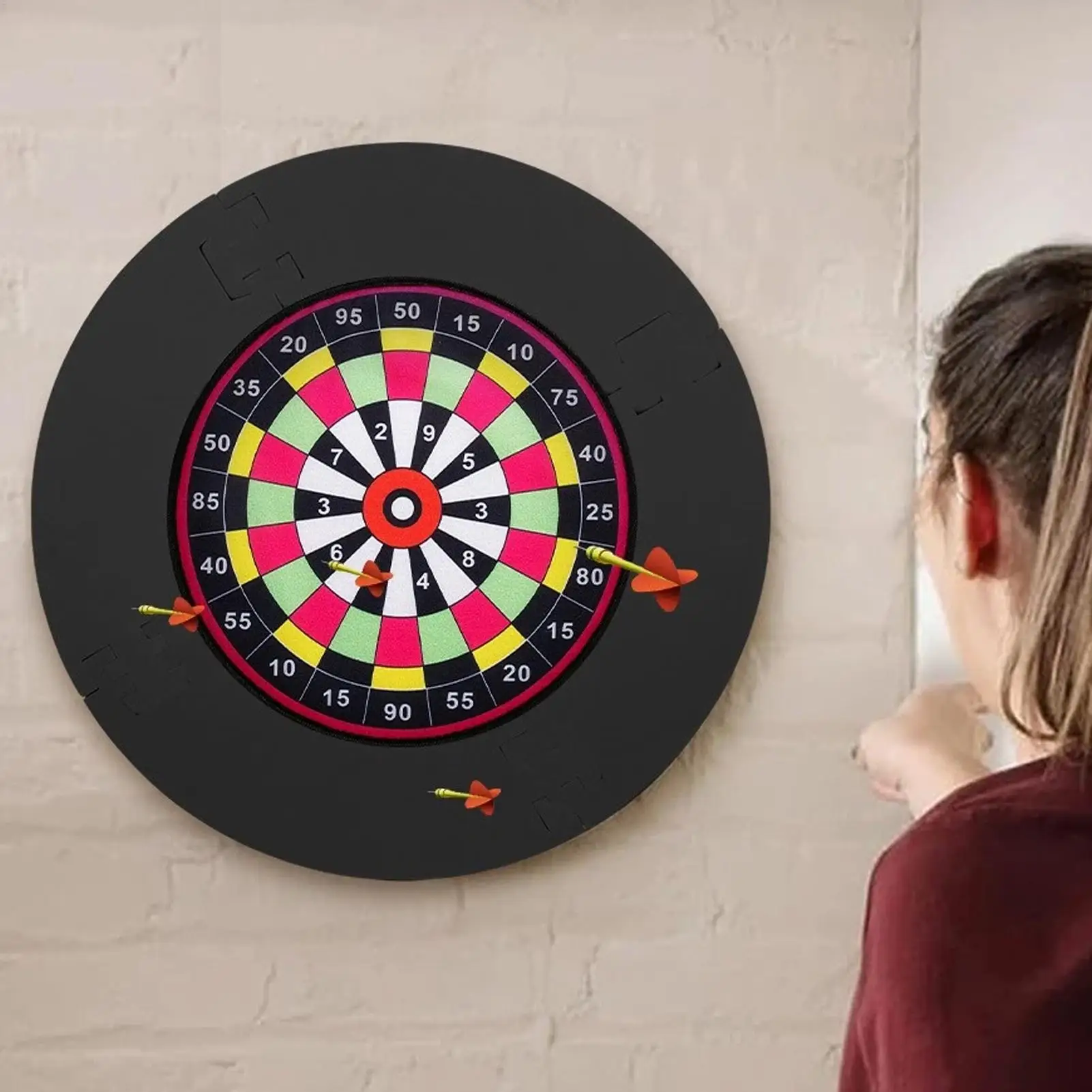 

Dartboard Target Wall Protector Ring flocking EVA Noise Reduction Protection Ring for Dart Boards with Flocked Wire