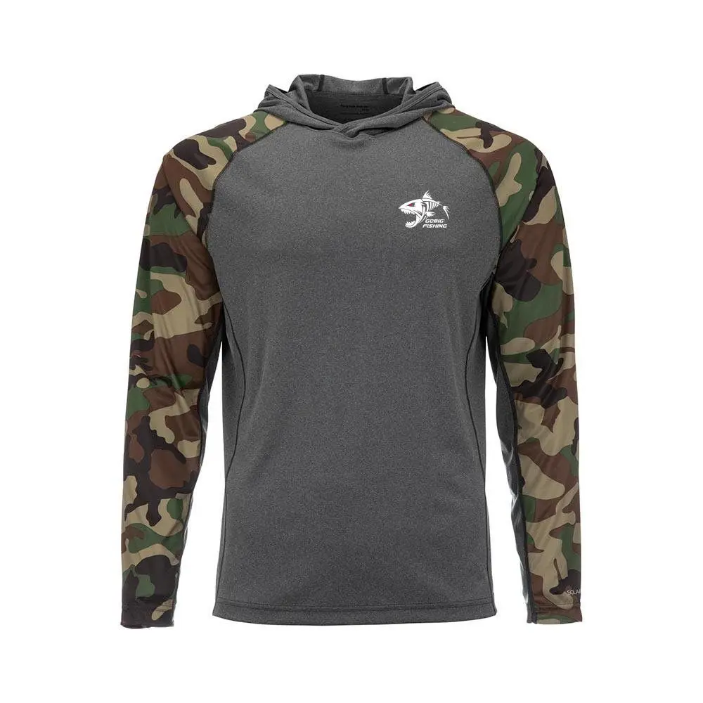 Jungle Camouflage Men Long Sleeve Fishing Hoodie T-shirts Anti-Uv Sun Protection Hoodies Face Mask Apparel Hunting Sea Fishing