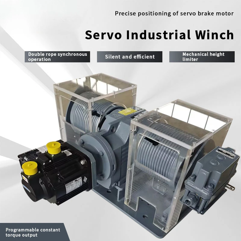 Dual Drum Servo Hoist PLC Precise Control Double Rope Synchronous Retraction Industrial Lifting Traction Machinery Equipment