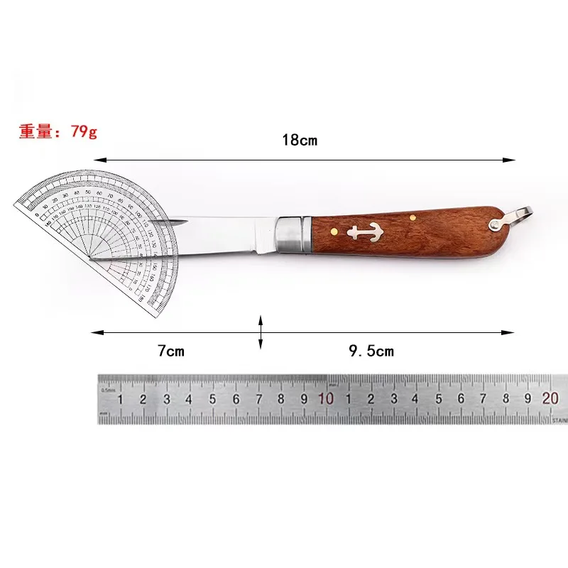 Outdoor Folding Knife Camping Barbecue Fruit Knife Yellow Sandalwood Handle Camping EDC Knife
