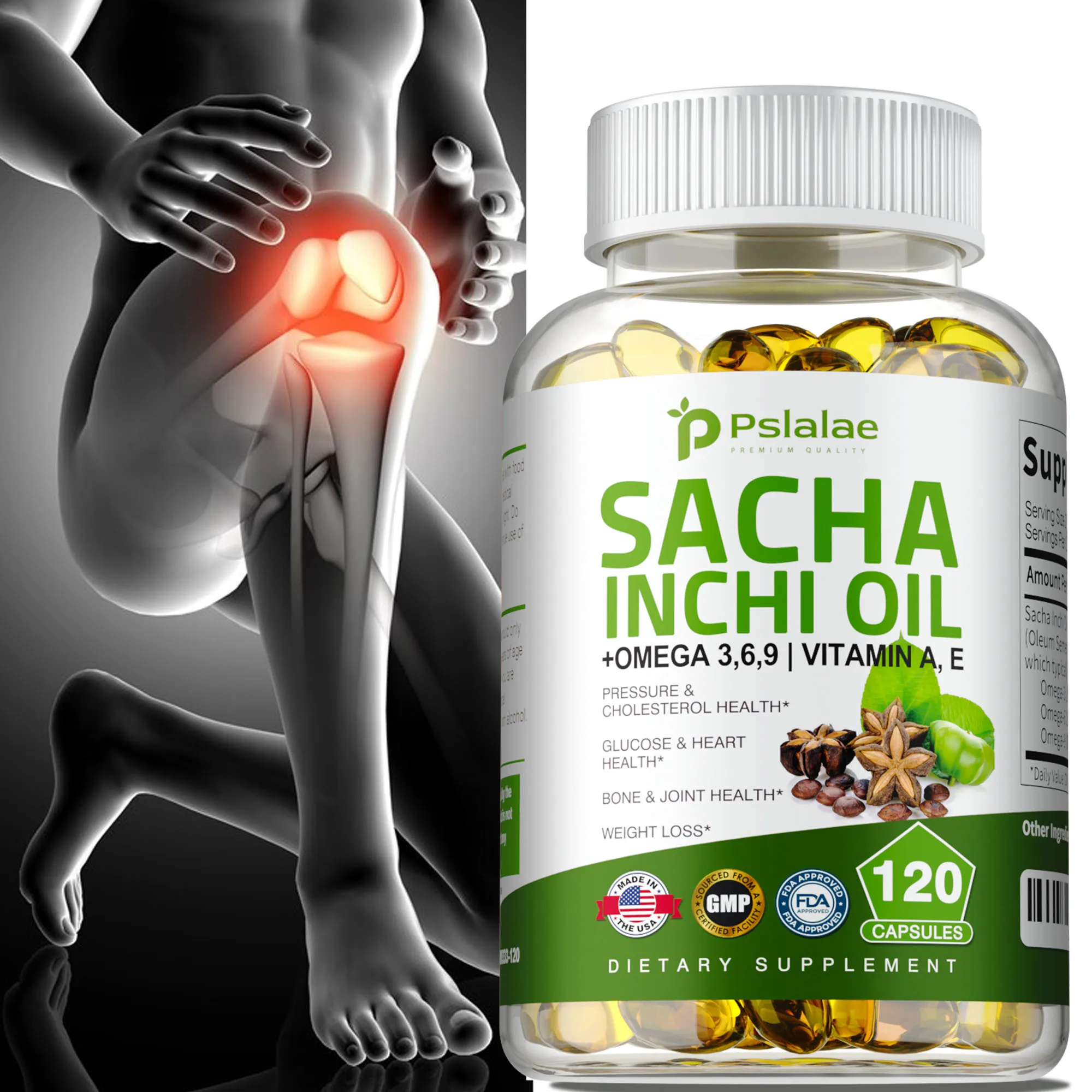 

Масляные капсулы Sacha Inchi — для здоровья мозга и сердца, балансирующих уровней холестерина, поддержка иммунитета — 120 капсул