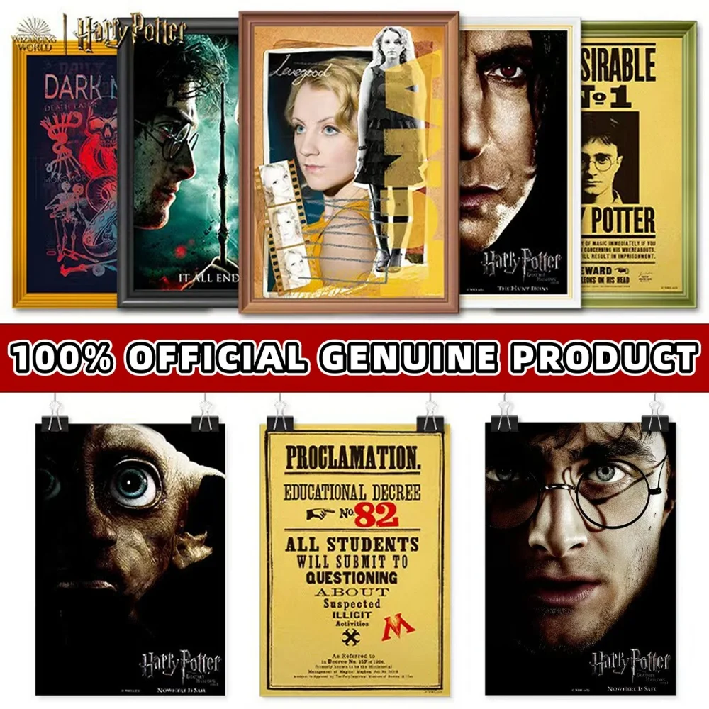 Póster Original de Personajes de Harry Potter, Impresiones Artísticas del Mundo Mágico, Pósters de Películas de Harry, Voldemort y Luna, Regalos para Coleccionistas de Fans