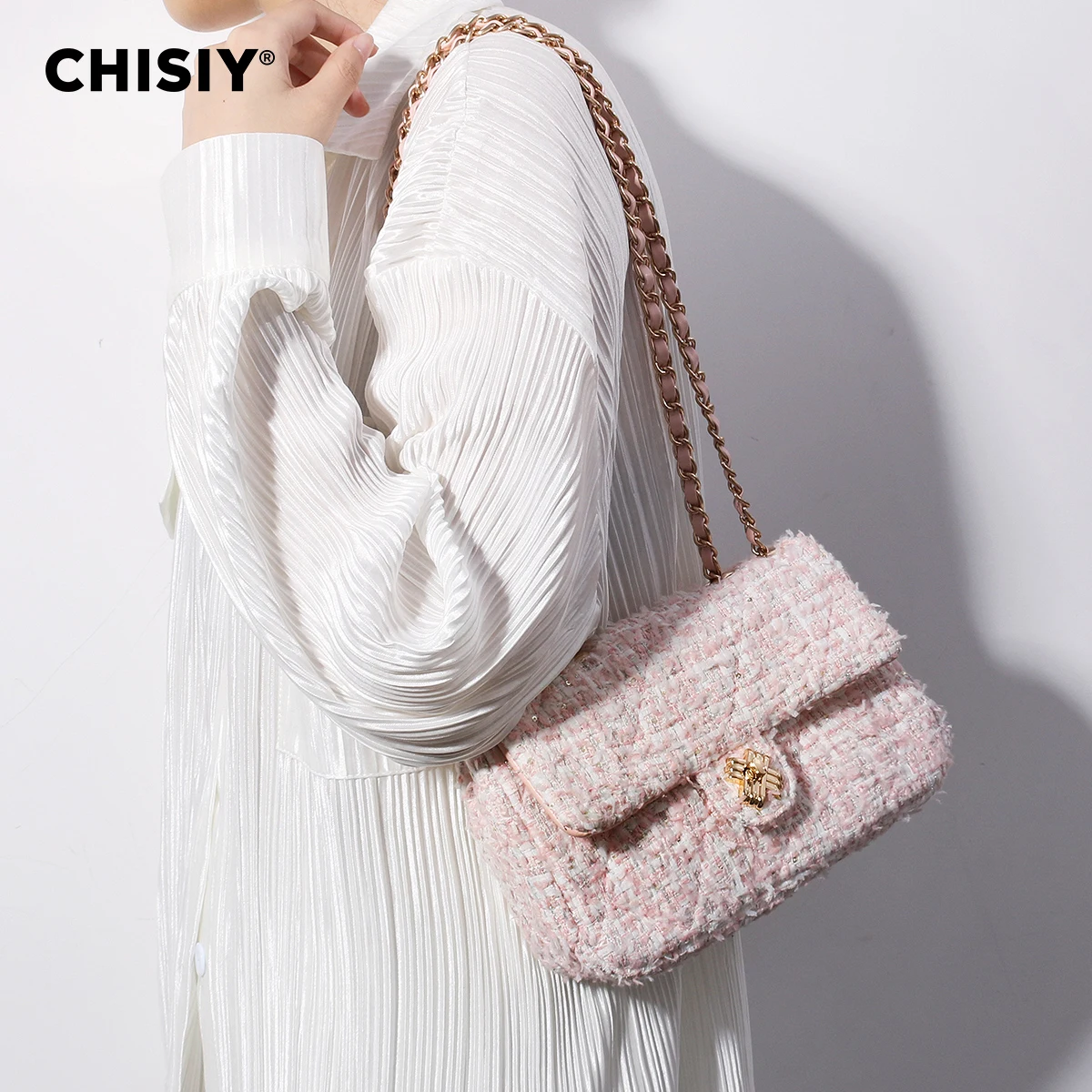 CHISIY original handmade small fragrance, European and American chain, fashionable commuting shoulder bag, handbag