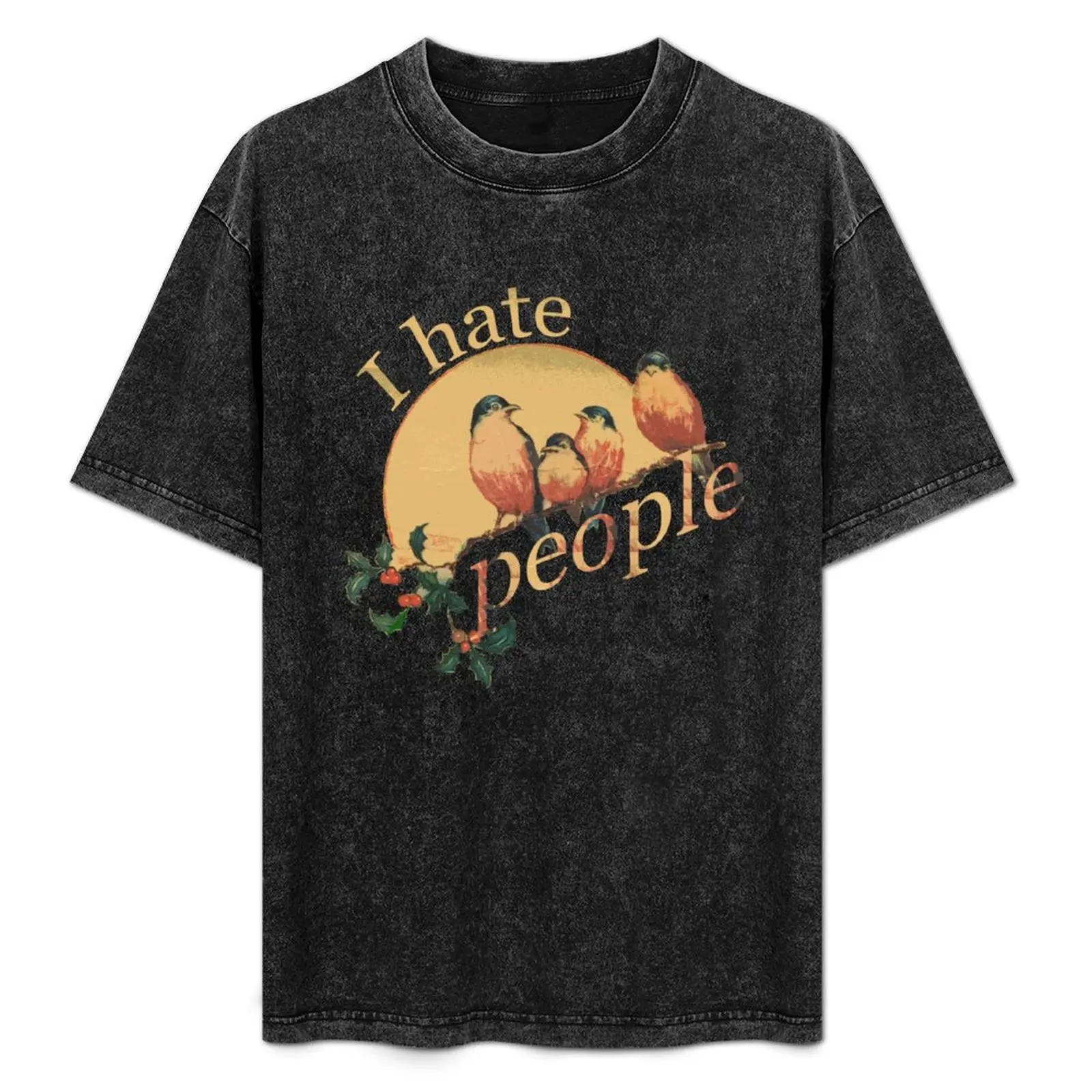 

I Hate People Vintage Bird T-Shirt Essential Solid Color T-Shirt
