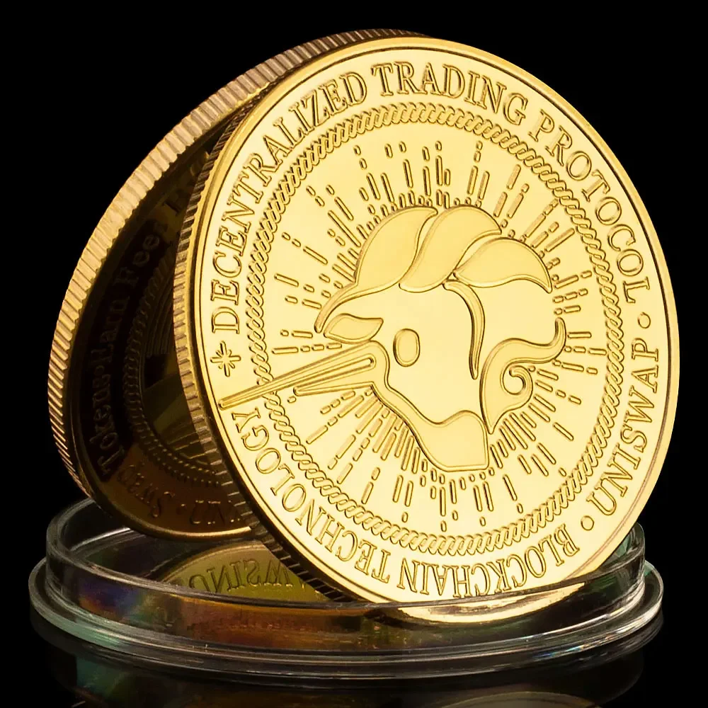 UNISWAP Cryptocurrency Physical Gold Plated Souvenir Gift Creative Crypto Coin Commemorative Coin