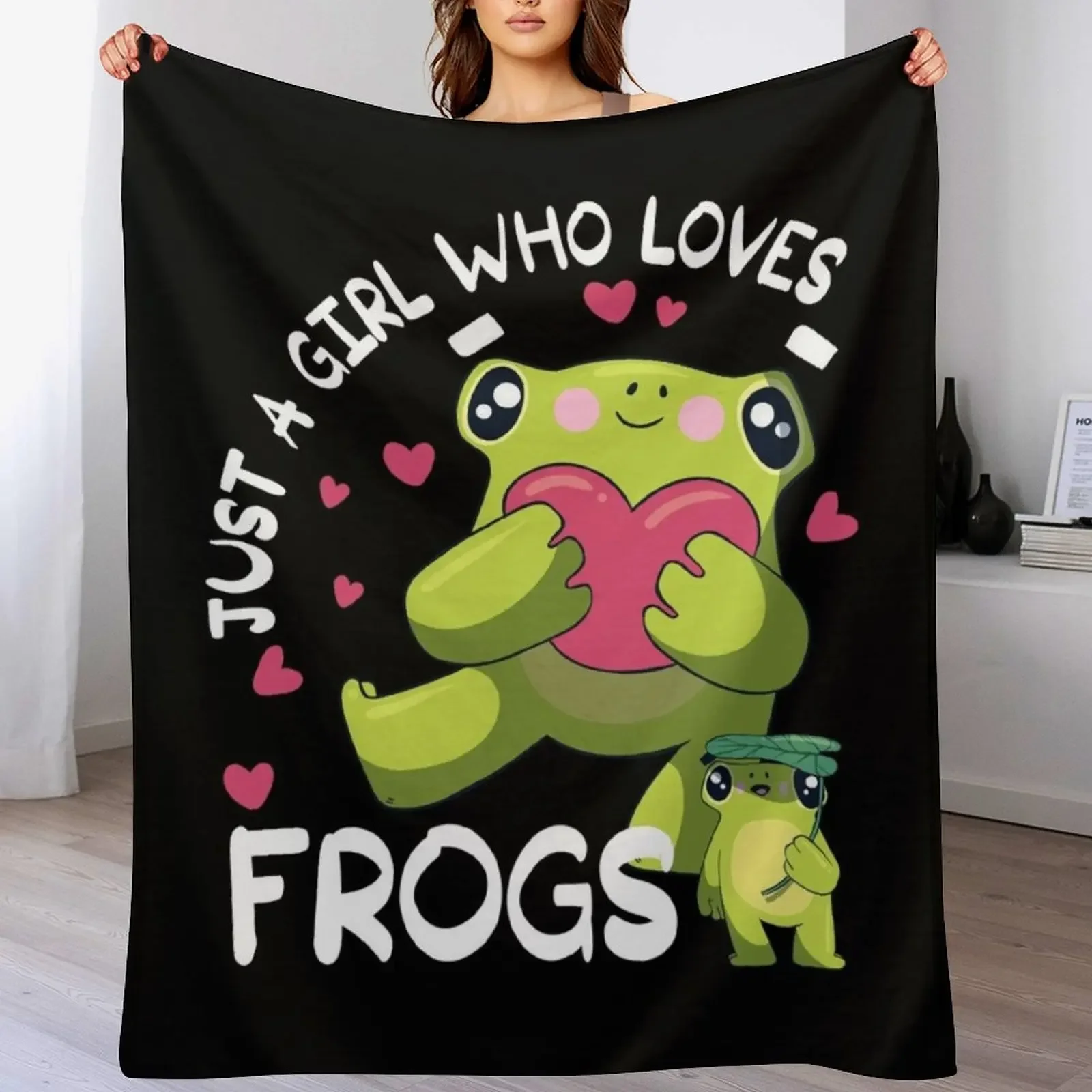 

Just a girl who loves frogs Throw Blanket Cute Plaid heavy to sleep Thermal Flannels Blankets