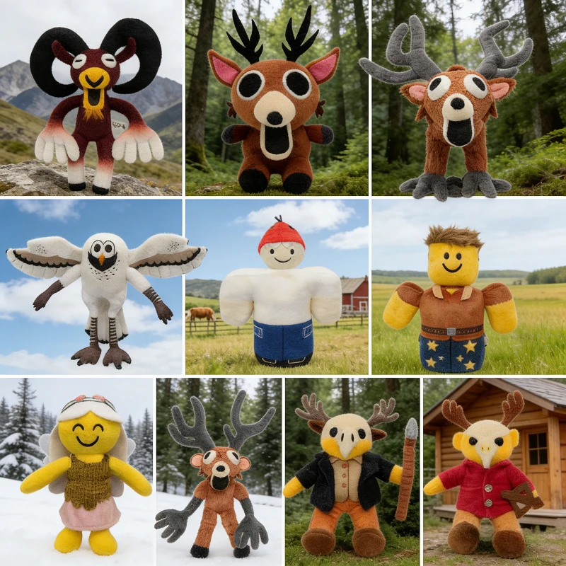 Nouveau 99 nuits dans la forêt peluche ours cerf en peluche jeu drôle cadeau de noël périphériques d'anime poupée douce 2025 nouvelle poupée de cerf mignon