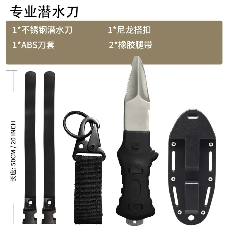 Multi-Function Stainless Steel Diving Knife Underwater Net Cutter Emergency Self Rescue Tool For Divers Swimmers view 4