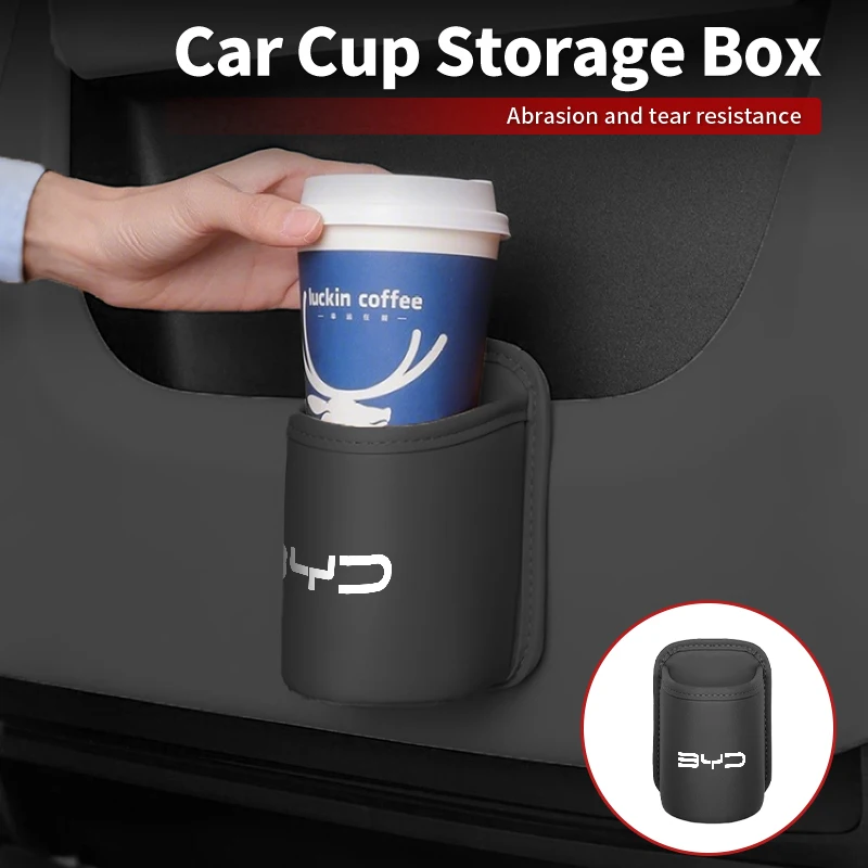 

Car Seatback Water Cup Holder Leather Storage Box Door Drink Rack For BYD F3 I3 F0 F6 S6 S8 E5 E6 G3 G6 L3 S7 M6 Tang Song Qing