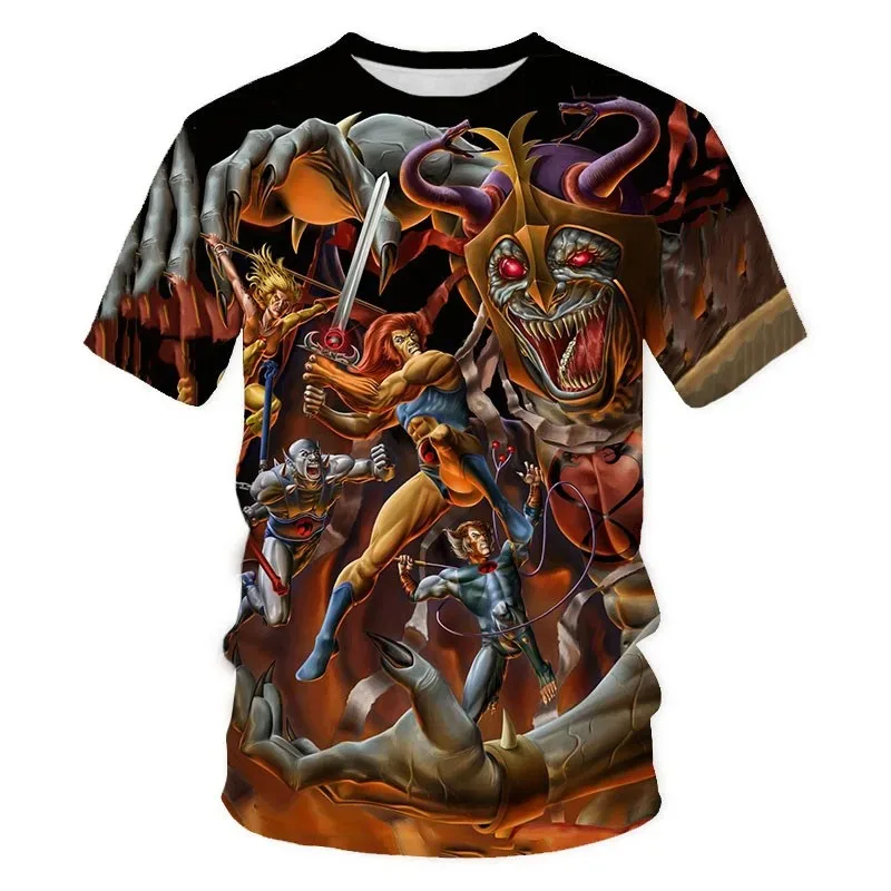 2024 New Thundercats T Shirt Cartoon 3D Anime Print Fashion Trend Men T-shirt Streetwear Oversized Harajuku Adult Tops Clothing